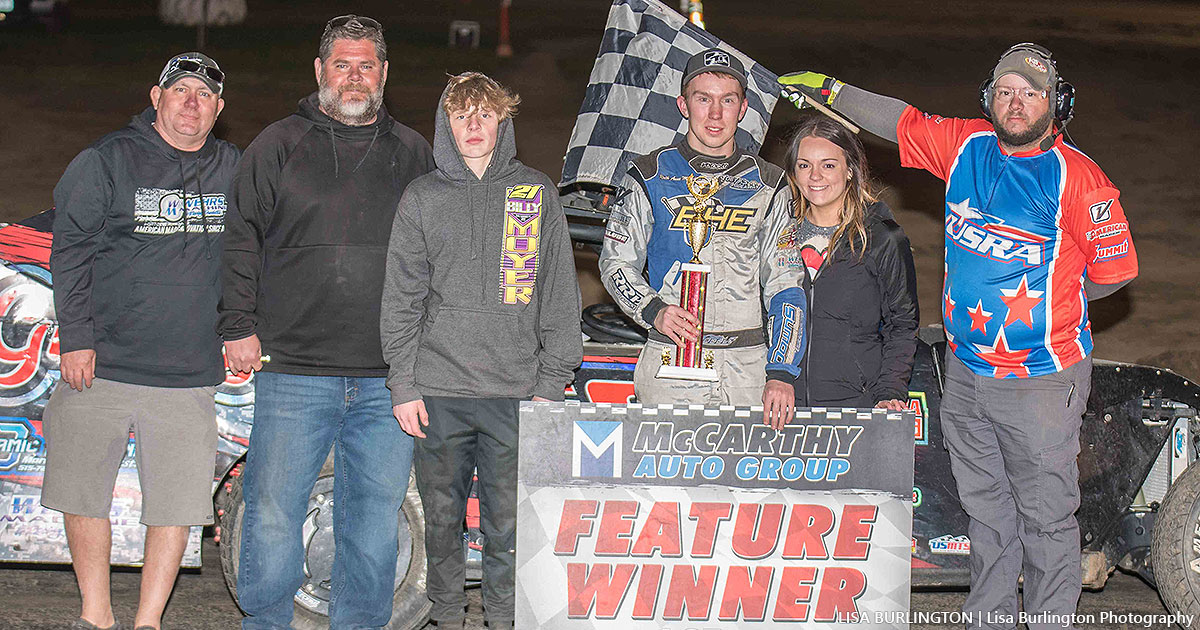 Chase Rudolf won the USRA Modified main event.