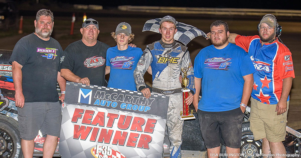 Chase Rudolf won the USRA Modified main event.