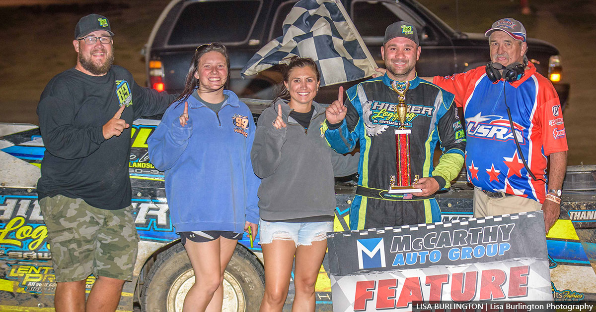 Tyler Hibner won the USRA Modified main event.