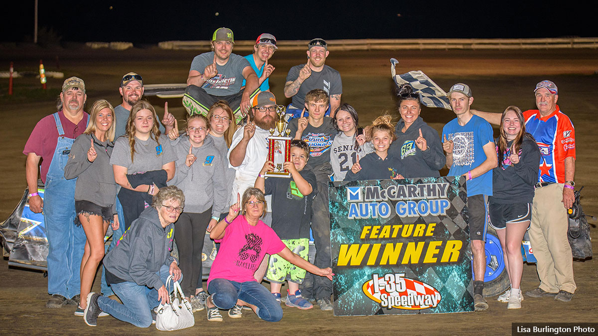 Kameron Hanes won the Medieval USRA Stock Car main event.