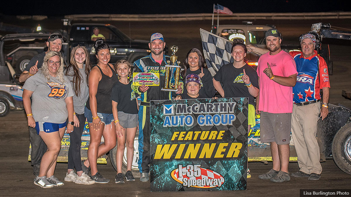 Tyler Hibner won the USRA Modified main event.