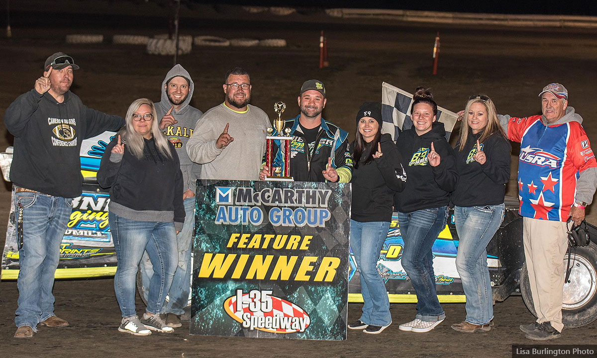 Tyler Hibner won the USRA Modified main event.