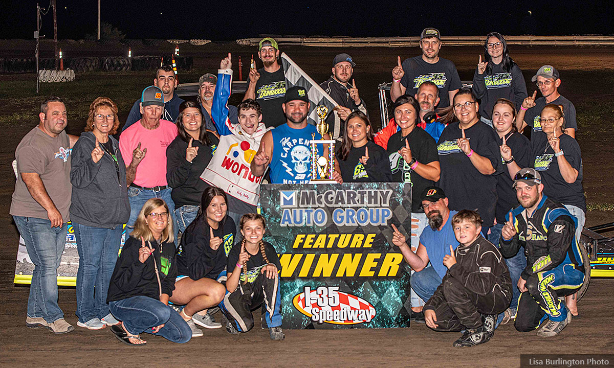Tyler Hibner won the USRA Modified main event.