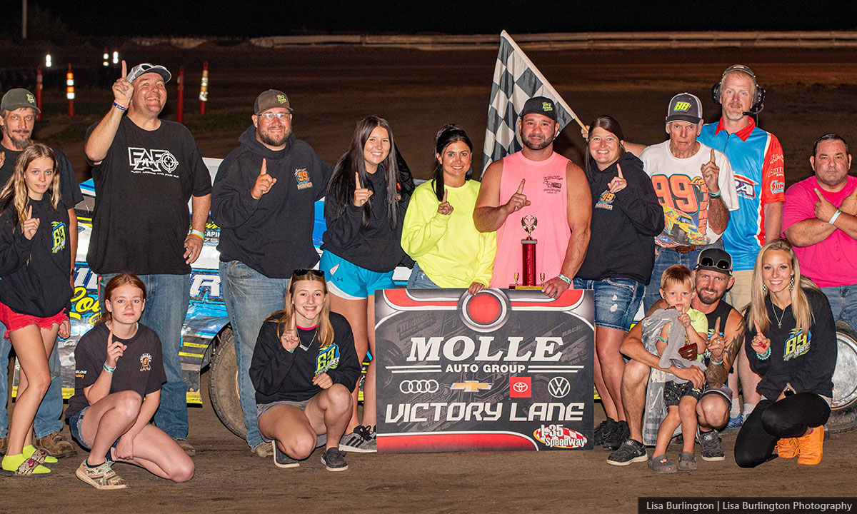 Tyler Hibner won the USRA Modified main event.