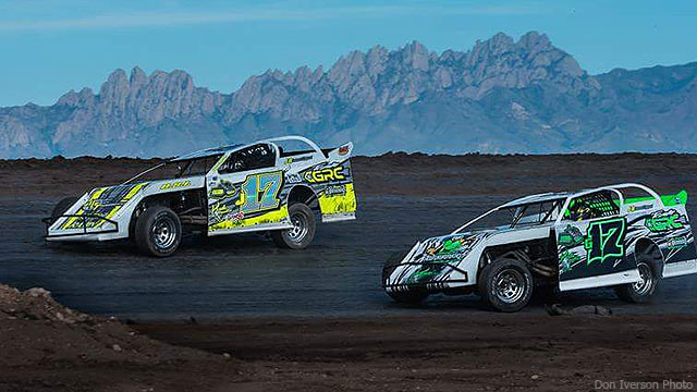 Jake Gallardo (top) captured the 2015 USRA Modified national championship, dethroning his father, Fito Gallardo (bottom).