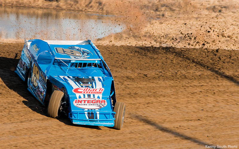 Ryan Gustin works the high side of the I-35 Speedway in last year's USMTS stop.
